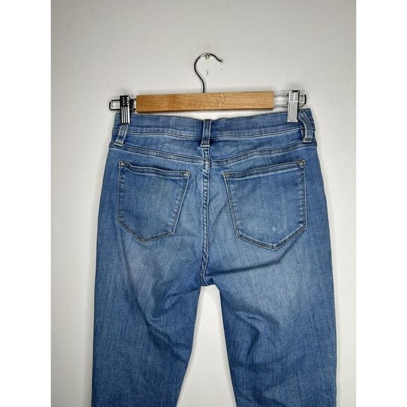 J. Crew Pants Womens Blue Denim Jeans Toothpick Distressed Cut-Off Size 25 - Picture 8 of 14